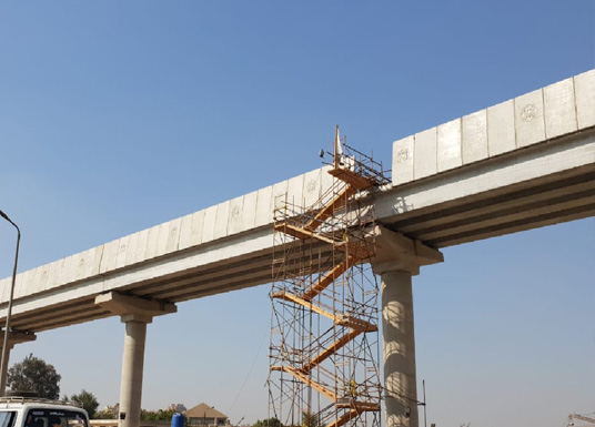 EGYPTE - CAIRE EXTENSION DE LA LIGNE DE METRO TOTALEMENT  AERIENNE