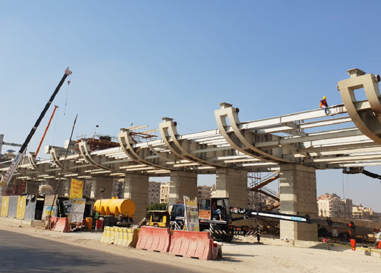 EGYPTE - CAIRE EXTENSION DE LA LIGNE DE METRO TOTALEMENT  AERIENNE